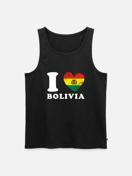 I love Bolivia - Men's Premium Organic Tank Top - black