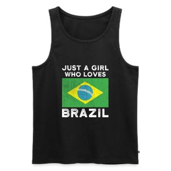 Juste une fille qui aime le Brésil - Débardeur bio Premium Homme - noir - Devant - Michal (187cm)