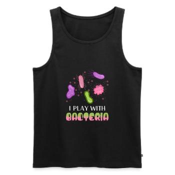 Biology Saying - Men's Premium Organic Tank Top - black - Front - AI Model Male 178 light (178cm)