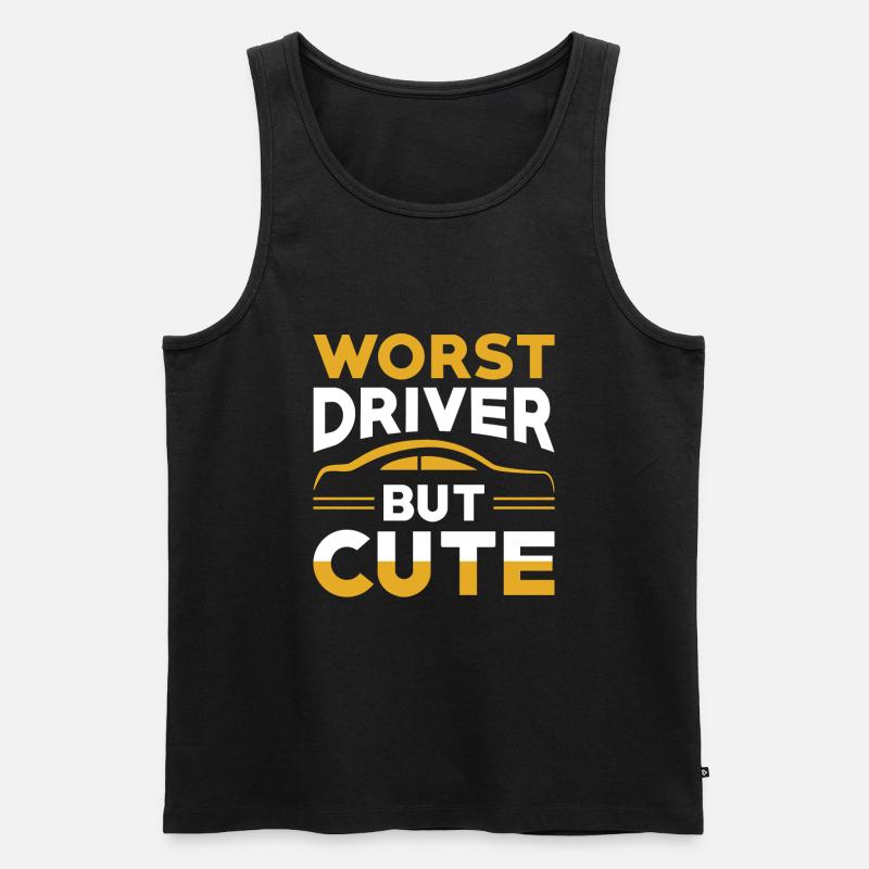 Auto fahren Spruch lustig - Männer Premium Bio Tank Top - Schwarz