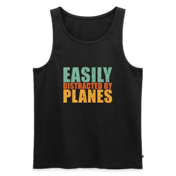 Flugzeug Spruch - Männer Premium Bio Tank Top - Schwarz - Vorne - AI Model Male 178 light (178cm)