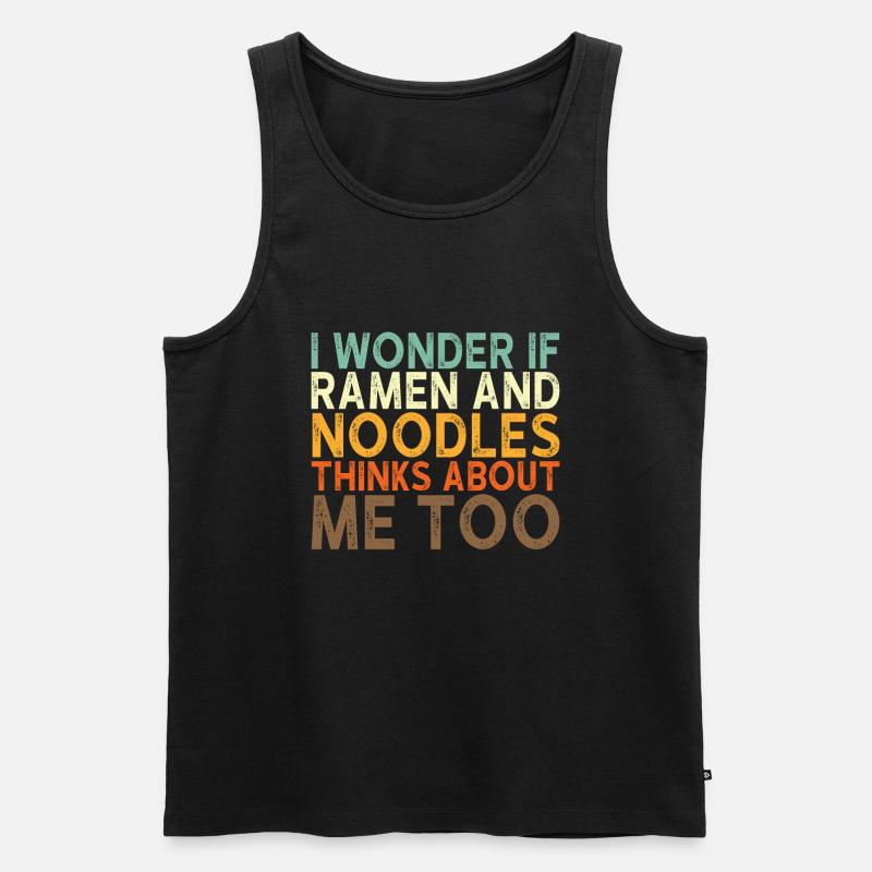 Ramen Nudel Spruch - Männer Premium Bio Tank Top - Schwarz