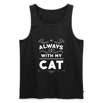 Immer mit meiner Katze - Männer Premium Bio Tank Top - Schwarz - Vorne - Michal (187cm)