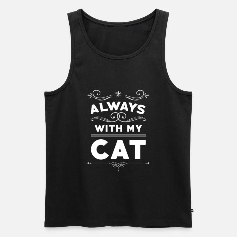 Immer mit meiner Katze - Männer Premium Bio Tank Top - Schwarz