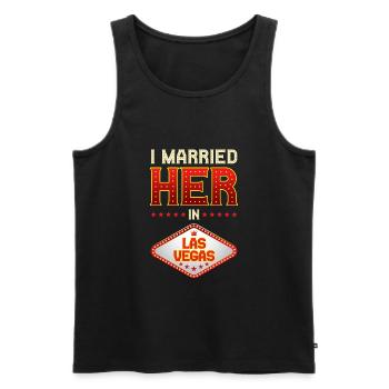 Las Vegas Wedding - Men's Premium Organic Tank Top - black - Front - AI Model Male 178 light (178cm)