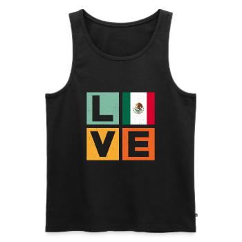 Mexique Amour - Débardeur bio Premium Homme - noir - Devant - AI Model Male 178 light (178cm)