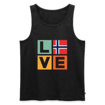 Norvège Amour - Débardeur bio Premium Homme - noir - Devant - Michal (187cm)