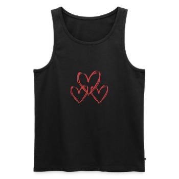Famille Heart - Débardeur bio Premium Homme - noir - Devant - AI Model Male 178 light (178cm)