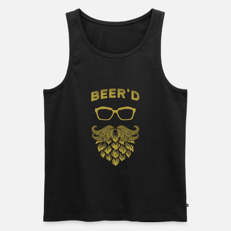 Hopfen Bier Bart - Männer Premium Bio Tank Top - Schwarz