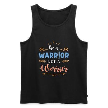 Inspiration Citation Slogan Fighter - Débardeur bio Premium Homme - noir - Devant - AI Model Male 178 light (178cm)