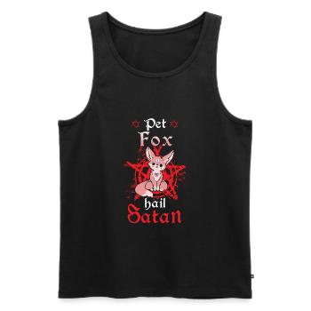 Pet Fox Hail Satan - Männer Premium Bio Tank Top - Schwarz - Vorne - AI Model Male 178 light (178cm)