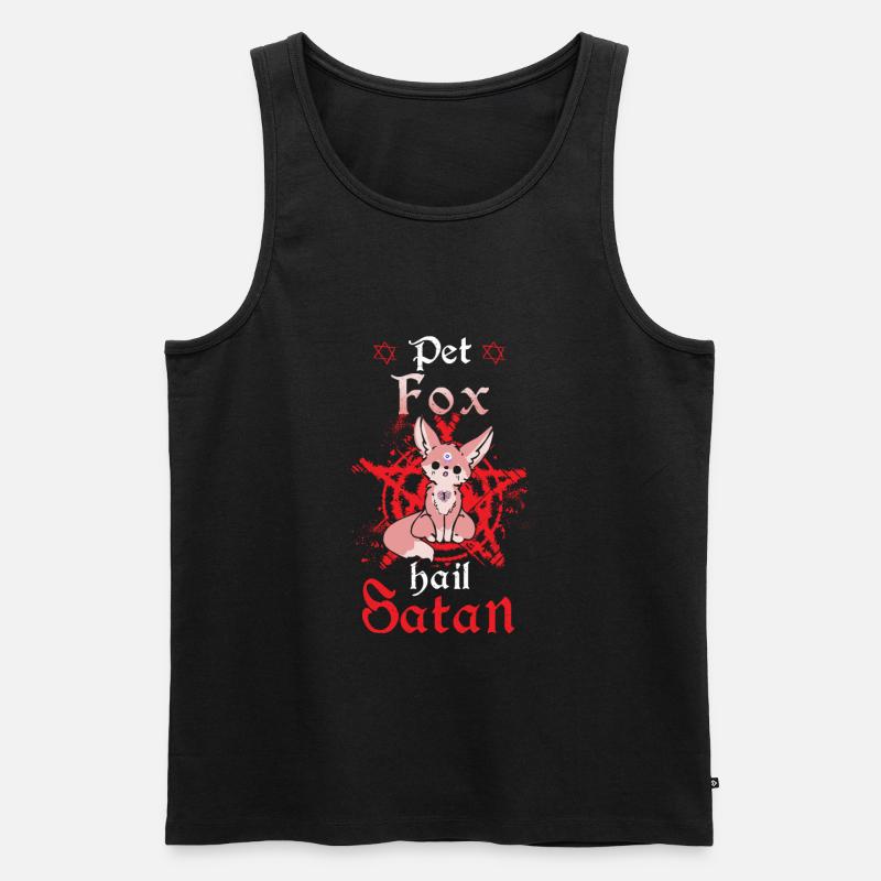 Pet Fox Hail Satan - Men's Premium Organic Tank Top - black