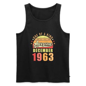 Geburtstag Dezember 1963 - Männer Premium Bio Tank Top - Schwarz - Vorne - Michal (187cm)