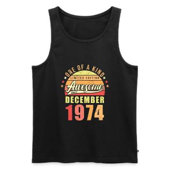 Geburtstag Dezember 1974 - Männer Premium Bio Tank Top - Schwarz - Vorne - Michal (187cm)