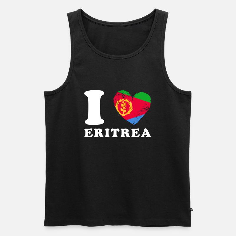 Ich liebe Eritrea - Männer Premium Bio Tank Top - Schwarz