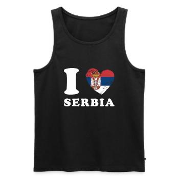 J’aime la Serbie - Débardeur bio Premium Homme - noir - Devant - AI Model Male 178 light (178cm)