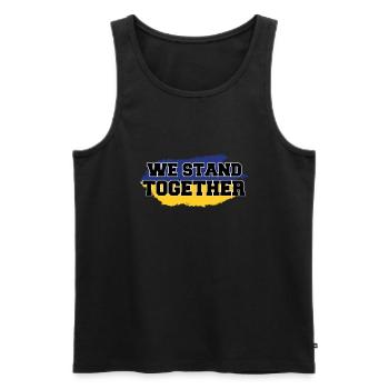 Ukraine We stand together - Männer Premium Bio Tank Top - Schwarz - Vorne - AI Model Male 178 light (178cm)