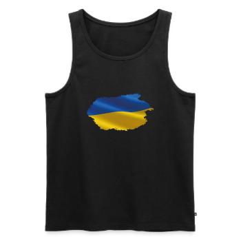 Drapeau de l’Ukraine - Débardeur bio Premium Homme - noir - Devant - AI Model Male 178 light (178cm)