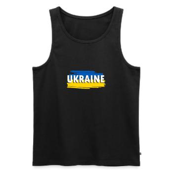 Drapeau de l’Ukraine - Débardeur bio Premium Homme - noir - Devant - AI Model Male 178 light (178cm)
