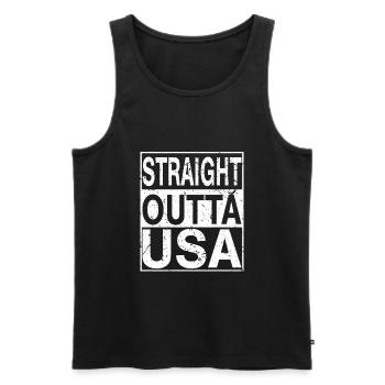 USA Straight outta USA - Men's Premium Organic Tank Top - black - Front - Michal (187cm)