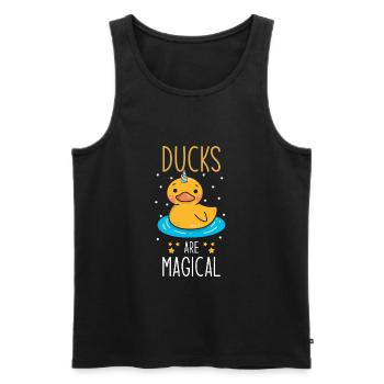 Dicton canard - Débardeur bio Premium Homme - noir - Devant - AI Model Male 178 light (178cm)