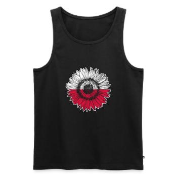 Poland Flag Sunflower - Men's Premium Organic Tank Top - black - Front - AI Model Male 178 light (178cm)
