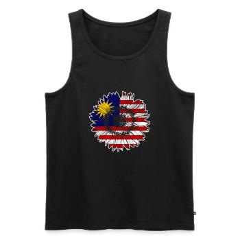 Drapeau de la Malaisie Tournesol - Débardeur bio Premium Homme - noir - Devant - Michal (187cm)