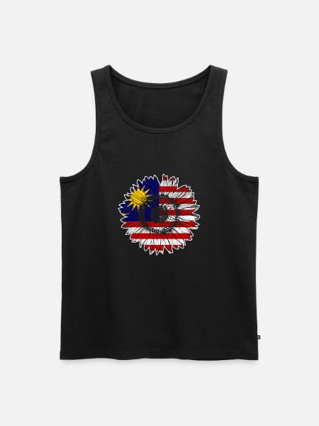 Malaysia Flag Sunflower - Men's Premium Organic Tank Top - black