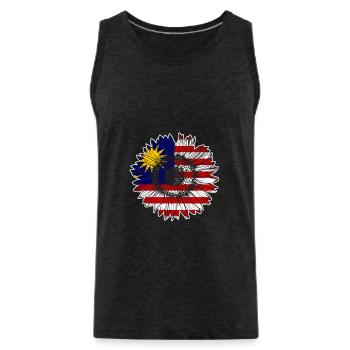 Drapeau de la Malaisie Tournesol - Débardeur bio Premium Homme - charbon - Devant - Alexander (188cm)