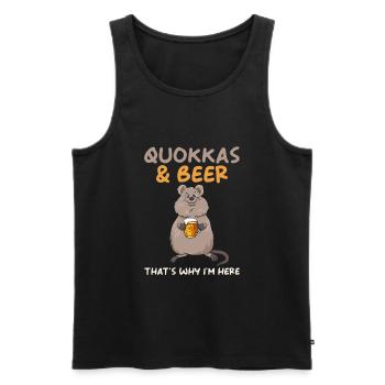 Quokka - Männer Premium Bio Tank Top - Schwarz - Vorne - AI Model Male 178 light (178cm)