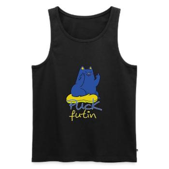 Puck Futin Cats Ukraine Majeur - Débardeur bio Premium Homme - noir - Devant - AI Model Male 178 light (178cm)
