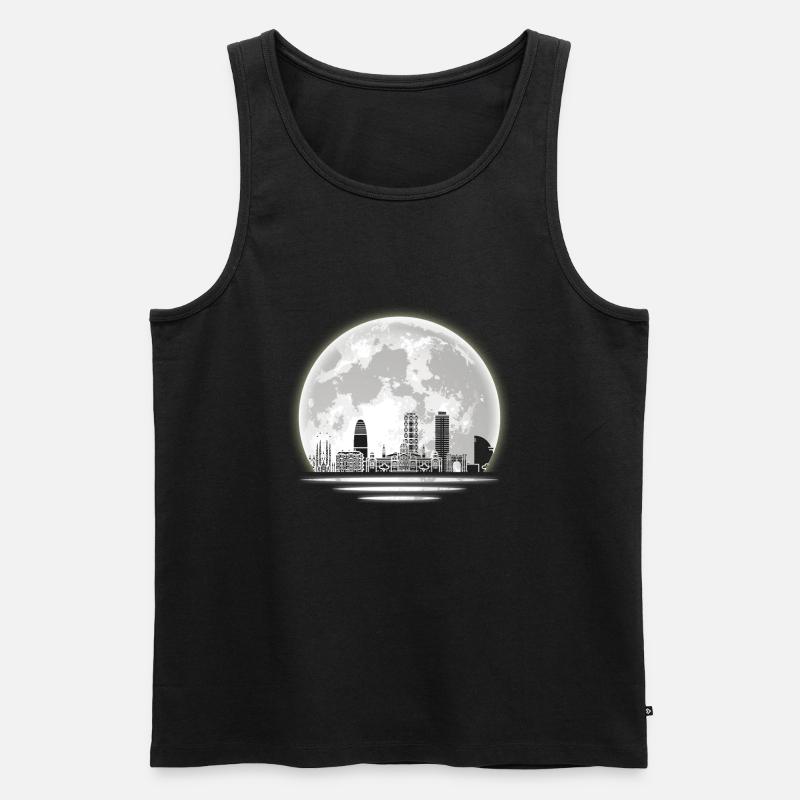 Barcelona Skyline - Männer Premium Bio Tank Top - Schwarz