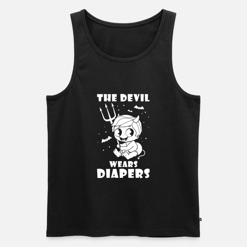 The Devil wears Diapers - Men's Premium Organic Tank Top - black