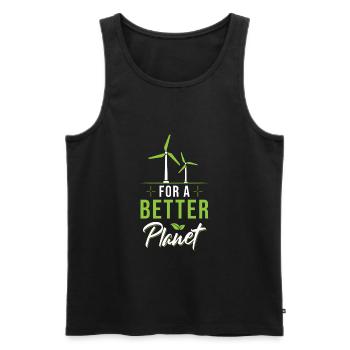Windrad Spruch - Männer Premium Bio Tank Top - Schwarz - Vorne - Michal (187cm)