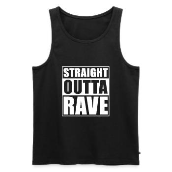 Straight outta Rave - Men's Premium Organic Tank Top - black - Front - AI Model Male 178 light (178cm)