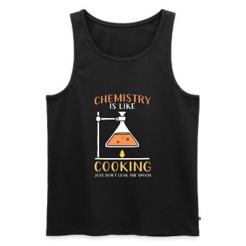 Chemistry is like Cooking - Men's Premium Organic Tank Top - black - Front - AI Model Male 178 light (178cm)