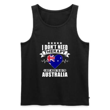 Australia I do not need Therapy - Männer Premium Bio Tank Top - Schwarz - Vorne - Michal (187cm)