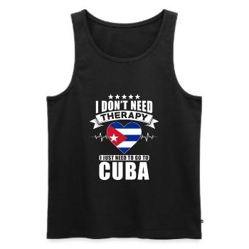 Cuba I do not need Therapy - Männer Premium Bio Tank Top - Schwarz - Vorne - Michal (187cm)