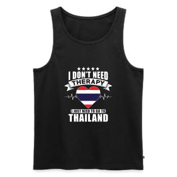 Thaïlande Je n’ai pas besoin de thérapie - Débardeur bio Premium Homme - noir - Devant - Michal (187cm)