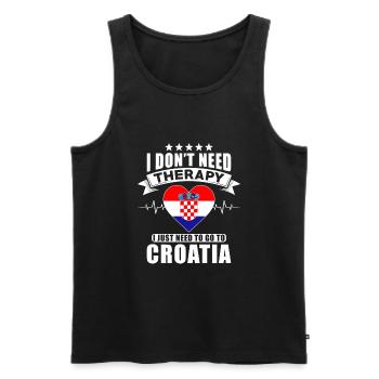 Croatia I do not need Therapy - Men's Premium Organic Tank Top - black - Front - Michal (187cm)