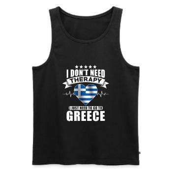 Grèce Je n’ai pas besoin de thérapie - Débardeur bio Premium Homme - noir - Devant - AI Model Male 178 light (178cm)