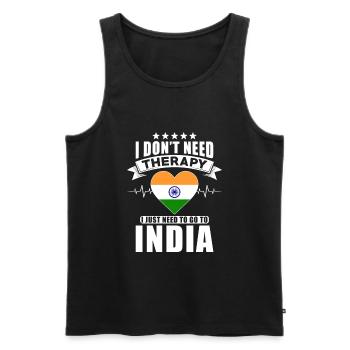 India I do not need Therapy - Men's Premium Organic Tank Top - black - Front - Michal (187cm)