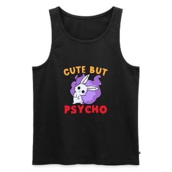 Cute but Psycho Hase Goth - Men's Premium Organic Tank Top - black - Front - AI Model Male 178 light (178cm)