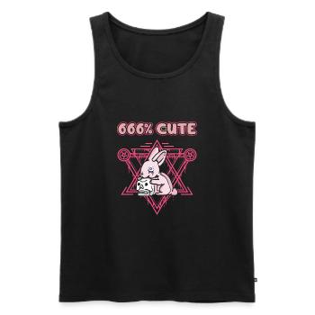 666% Cute kawaii Satanic Goth - Männer Premium Bio Tank Top - Schwarz - Vorne - AI Model Male 178 light (178cm)