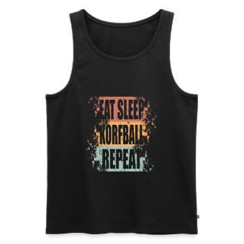 Korfball Eat Sleep Repeat - Men's Premium Organic Tank Top - black - Front - AI Model Male 178 light (178cm)