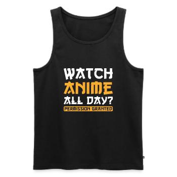 Anime Watch Anime all day - Men's Premium Organic Tank Top - black - Front - Michal (187cm)