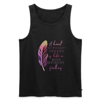 Inspiration Saying Feather - Men's Premium Organic Tank Top - black - Front - Michal (187cm)