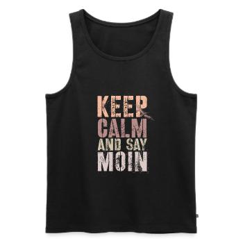 Keep Calm and say Moin - Men's Premium Organic Tank Top - black - Front - Michal (187cm)