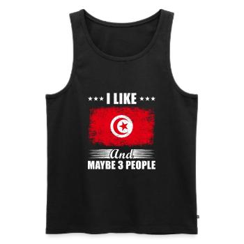 Tunisie - Débardeur bio Premium Homme - noir - Devant - Michal (187cm)