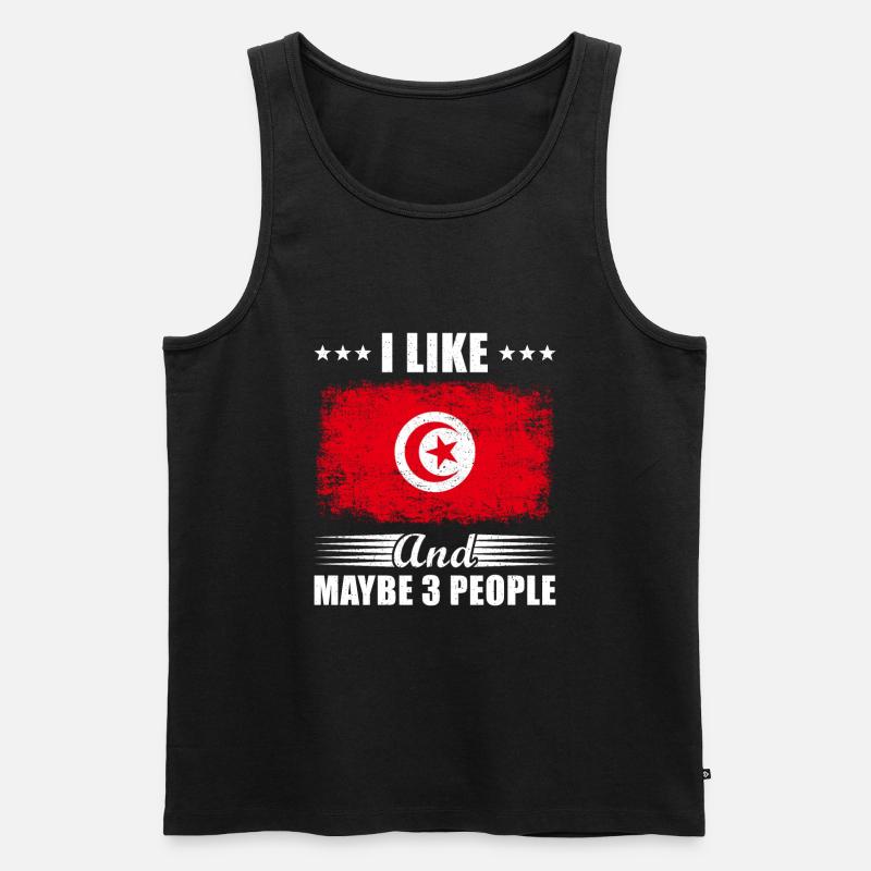 Tunesien - Männer Premium Bio Tank Top - Schwarz